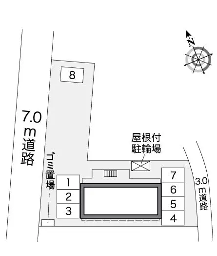 ★手数料０円★郡山市安積１丁目　月極駐車場（LP）